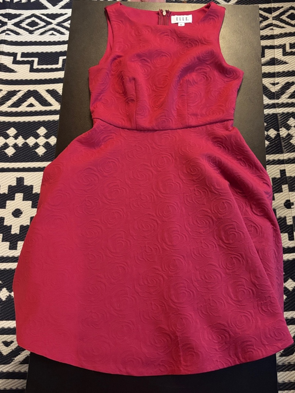 Elle Hot Pink Rose Textured Dress